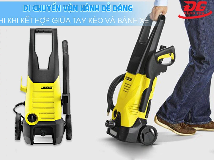 Máy rửa xe Karcher K2 360 thiết kế dễ dàng di chuyển