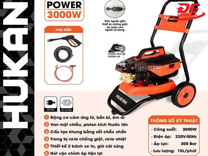 Máy rửa xe có chỉnh áp Hukan G2-CA3003