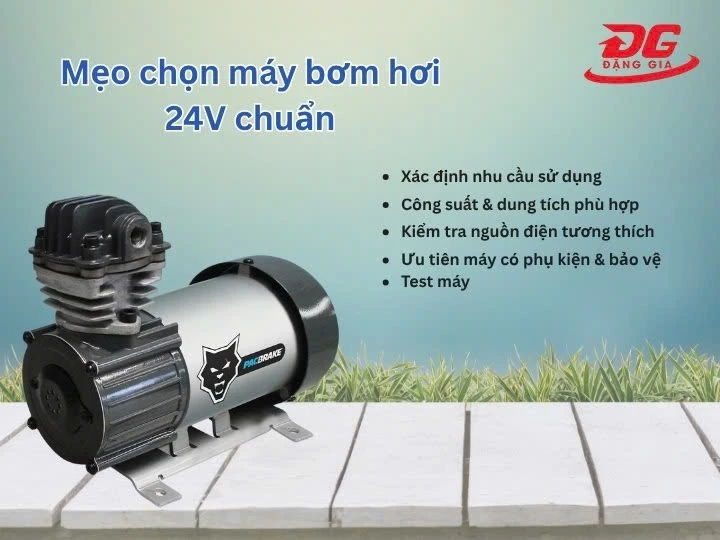 mẹo chọn máy bơm hơi 24V chuẩn