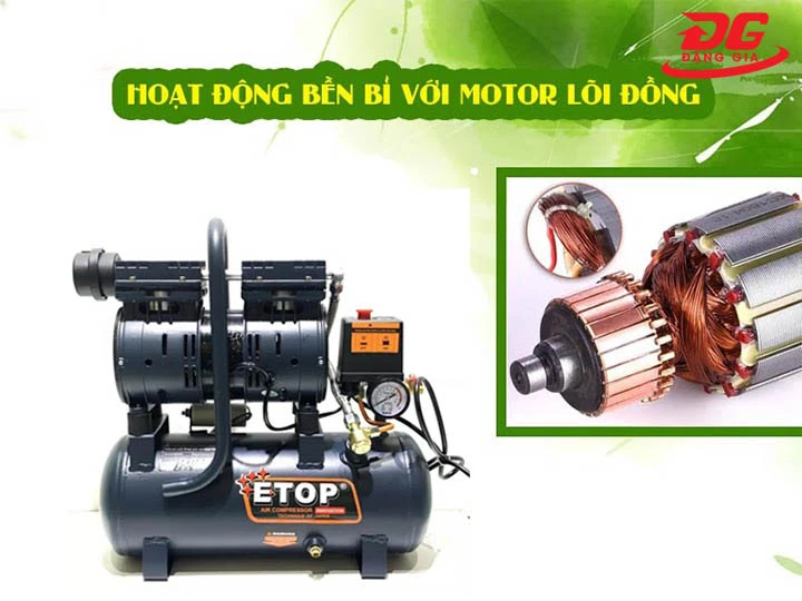máy nén khí Etop có đông cơ khỏe