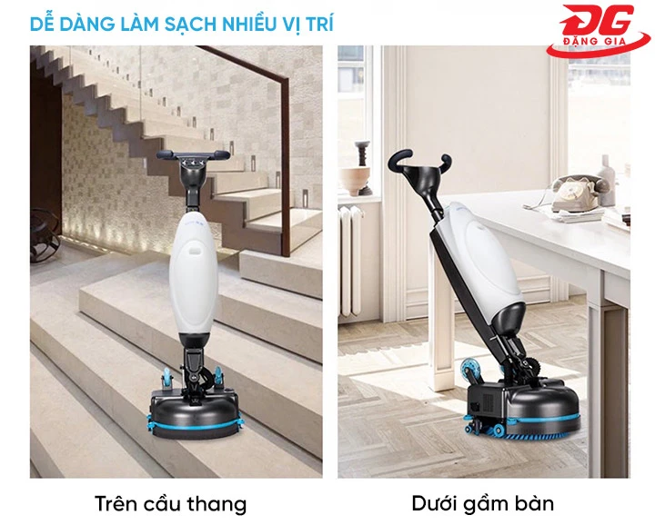 KMS-210 có thể vệ sinh sàn mọi vị trí