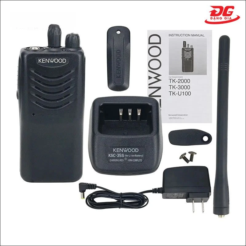 Các phụ kiện đi kèm với máy bộ đàm cầm tay Kenwood TK-2000