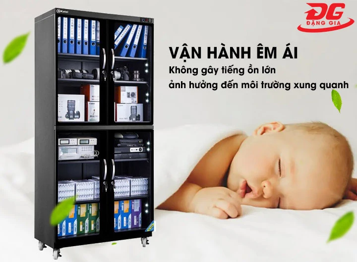 Tủ chống ẩm Nikatei NC-600S vận hành êm ái, không gây ảnh hưởng đến môi trường xung quanh