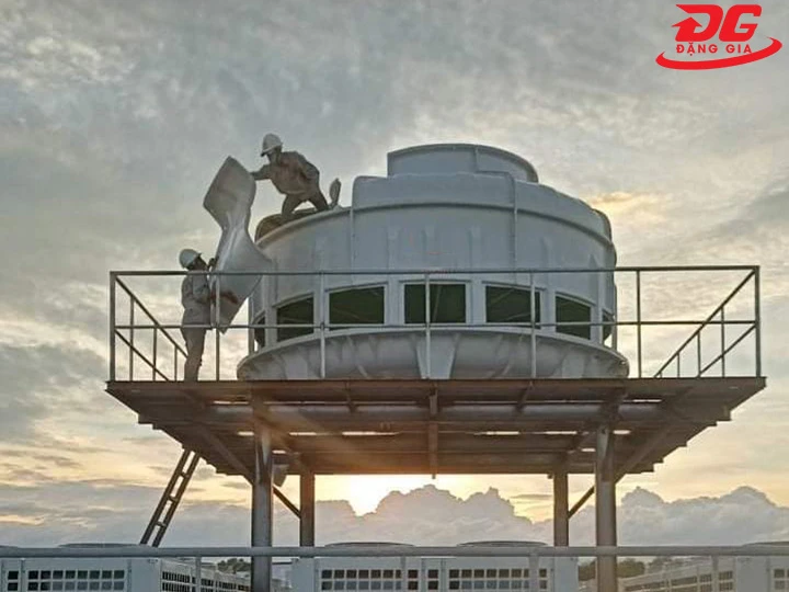 Thi công lắp đặt tháp giải nhiệt công nghiệp TASHIN TSC 175RT