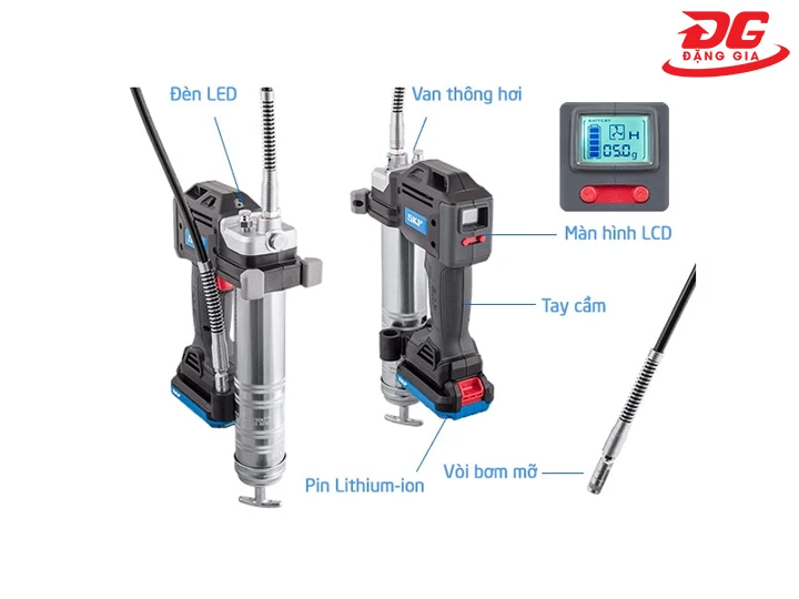 súng bơm mỡ pin SKF TLGB 20 thiết kế tinh gọn