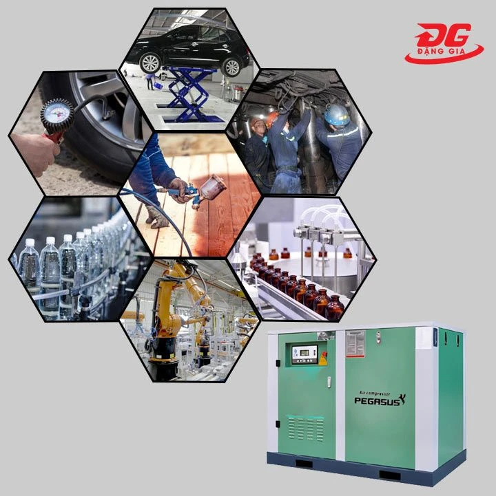 Các ứng dụng thường gặp của máy bơm hơi công nghiệp