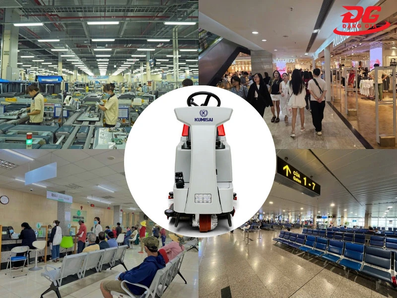 Ứng dụng đa dạng của thiết bị chà sàn ngồi lái Kumisai KMS 6B