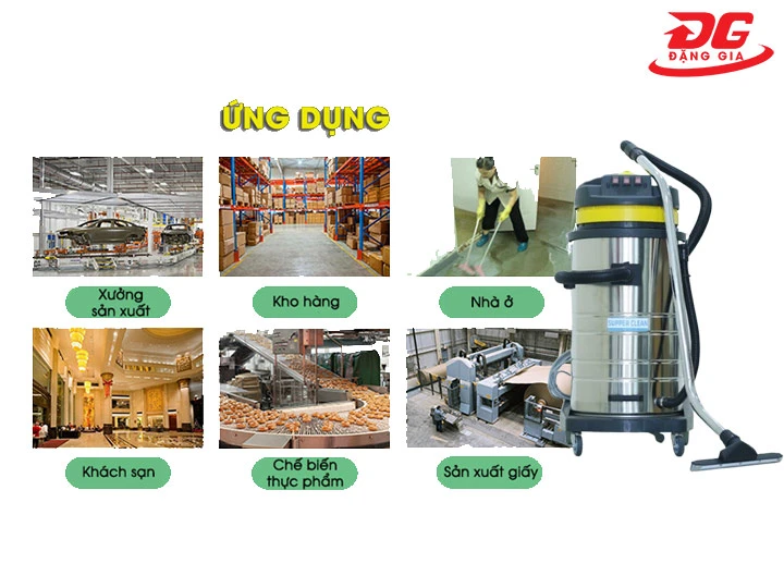 ứng dụng Máy hút bụi công nghiệp Supper Clean CH803J