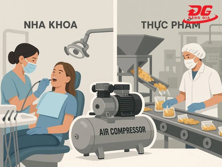 Ứng dụng máy nén khí trong nha khoa, thực phẩm