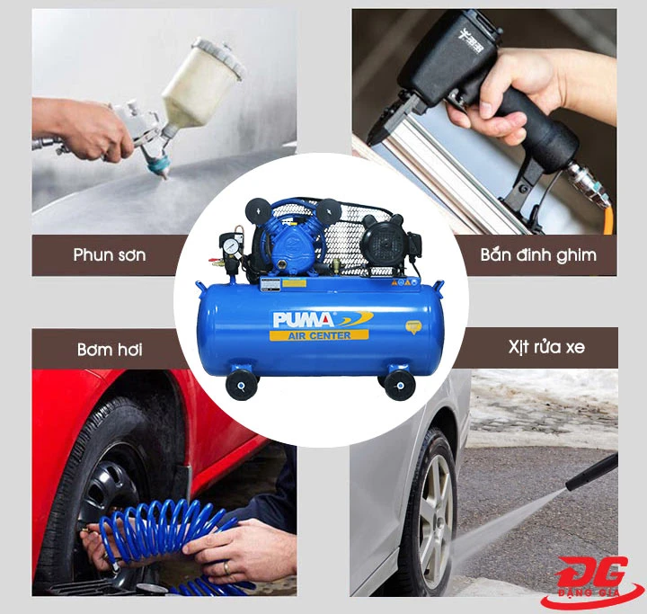 Máy nén khí Puma Đài Loan 1HP được ứng dụng trong nhiều công việc khác nhau