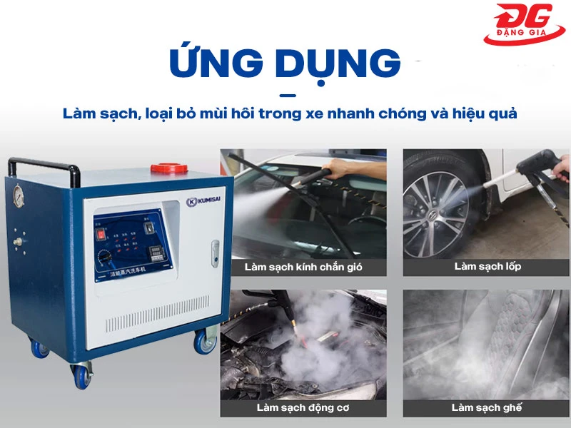 Các ứng dụng phổ biến của máy hơi nước nóng rửa xe Kumisai KMS2023