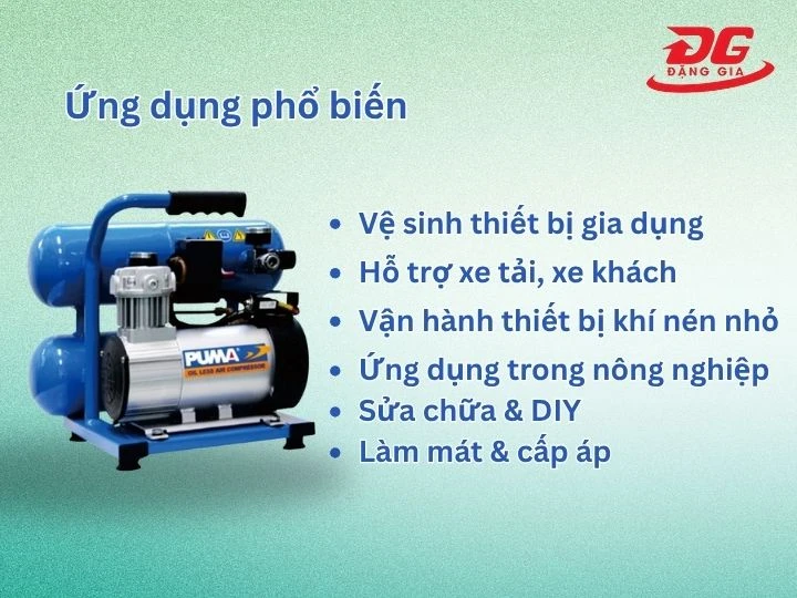 Các ứng dụng phổ biến của máy nén khí 24V trong đời sống