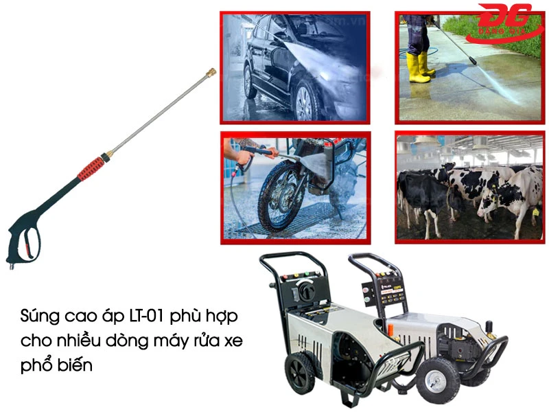 Súng cao áp LT-01 phù hợp cho nhiều dòng máy rửa xe phổ biến