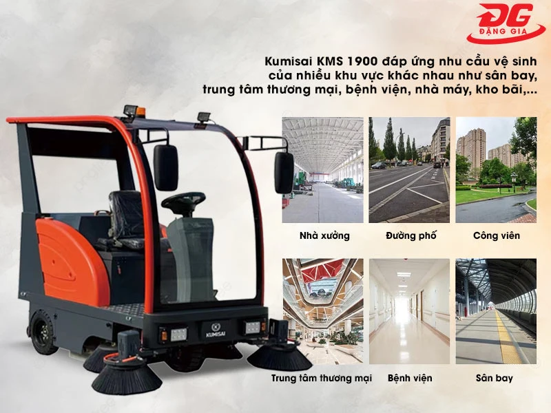 giá xe quét rác ngồi lái Kumisai KMS 1900
