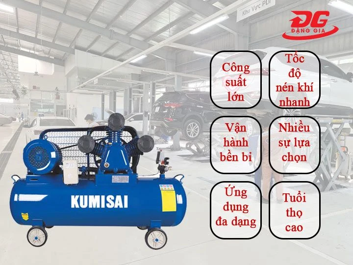 Các ưu điểm của máy bơm hơi công nghiệp