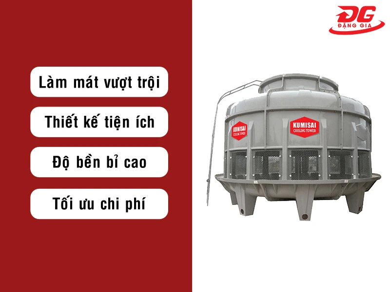 Những ưu điểm nổi trội của tháp hạ nhiệt nước Kumisai KMS 225RT