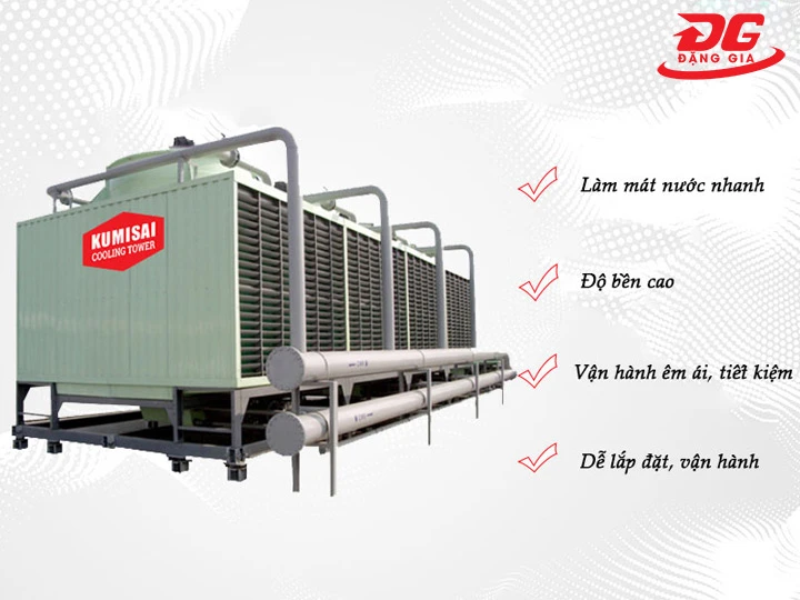 Ưu điểm của tháp giải nhiệt vuông Kumisai KMS 100RT