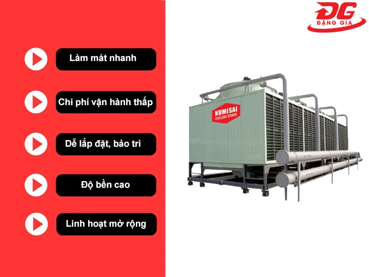 Ưu điểm của tháp giải nhiệt vuông Kumisai KMS 175RT