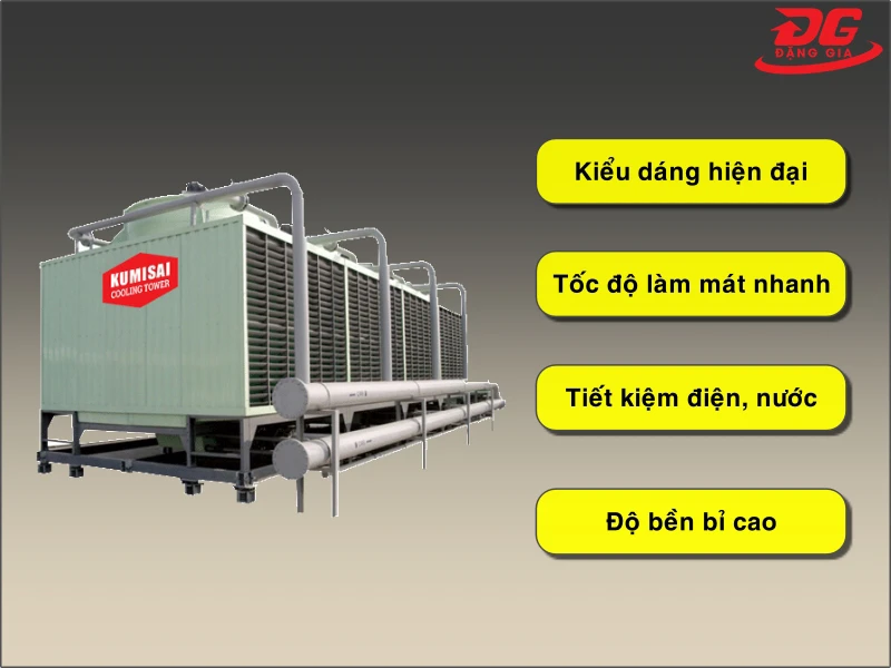 Một số ưu điểm nổi trội nhất của tháp giải nhiệt vuông Kumisai KMS 600RT
