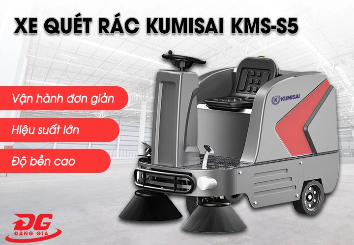 Xe quét rác ngồi lái Kumisai KMS-S5 chính hãng