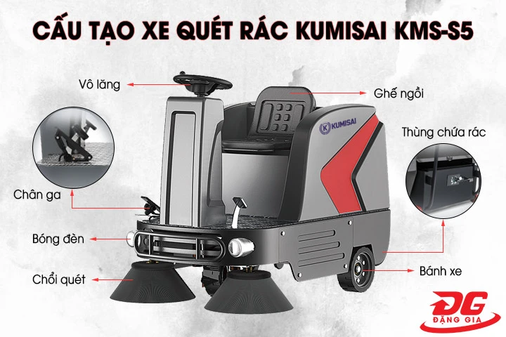 Xe quét rác ngồi lái Kumisai KMS-S5