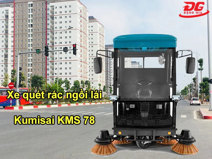 xe quét rác ngồi lái Kumisai KMS 78 chạy rất êm