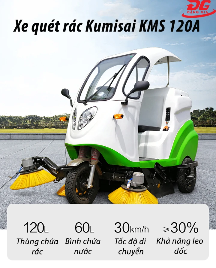 xe quét rác ngồi lái Kumisai KMS 120A