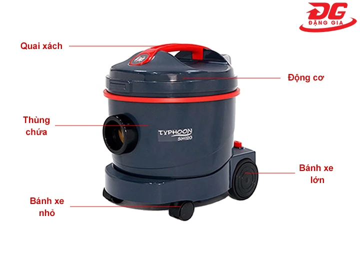 Cấu tạo máy hút bụi công nghiệp Typhoon SM120