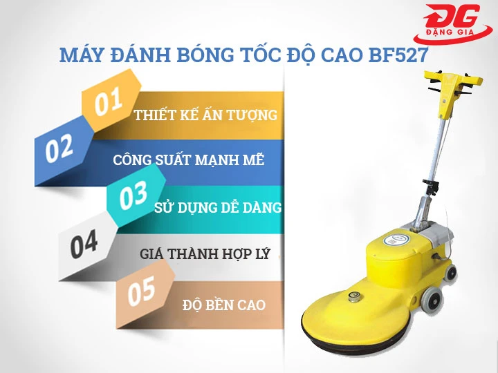 Máy đánh bóng sàn tốc độ cao BF527 thiết kế tối ưu
