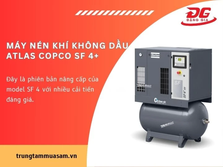 Atlas Copco SF 4+ đột phá với áp lực nén 10 bar