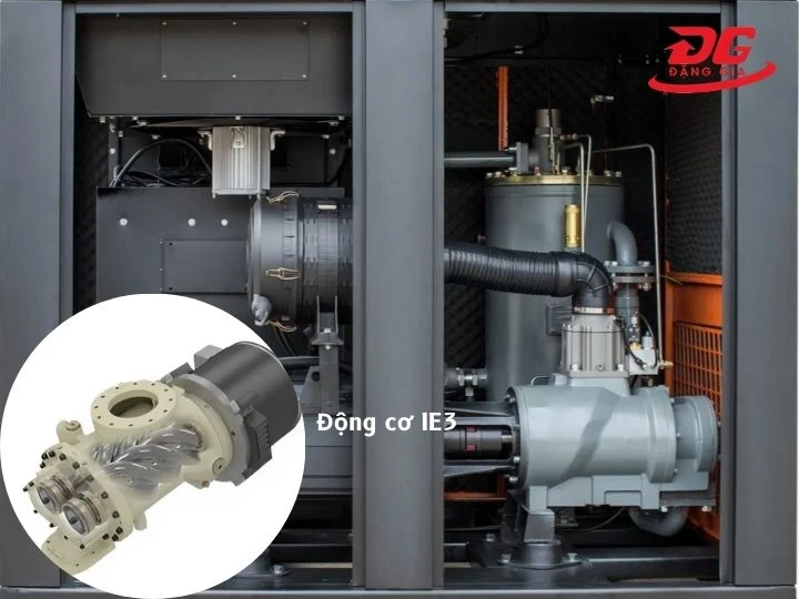 Máy nén khí trục vít 5HP với cơ chế tiết kiệm điện