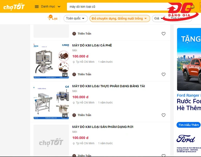 mua máy dò kim loại cũ qua chợ tốt