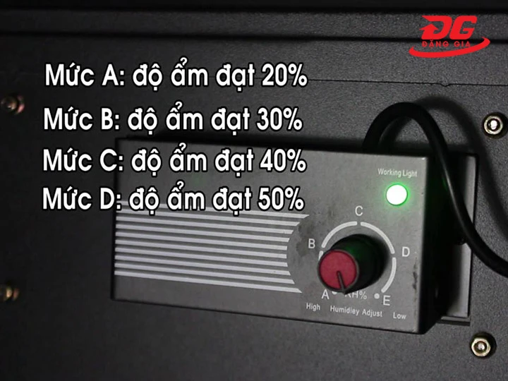 cài đặt độ ẩm cho tủ chống ẩm Nikatei