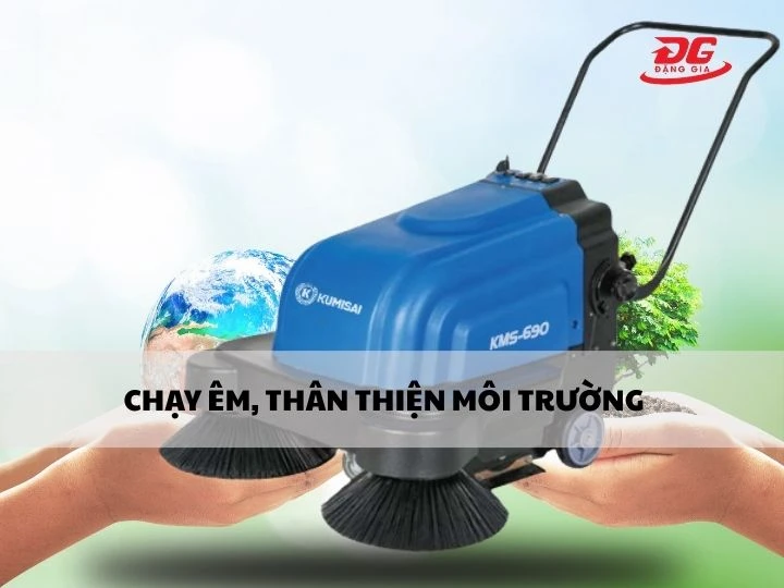 Máy quét rác đẩy tay vận hành nhẹ nhàng
