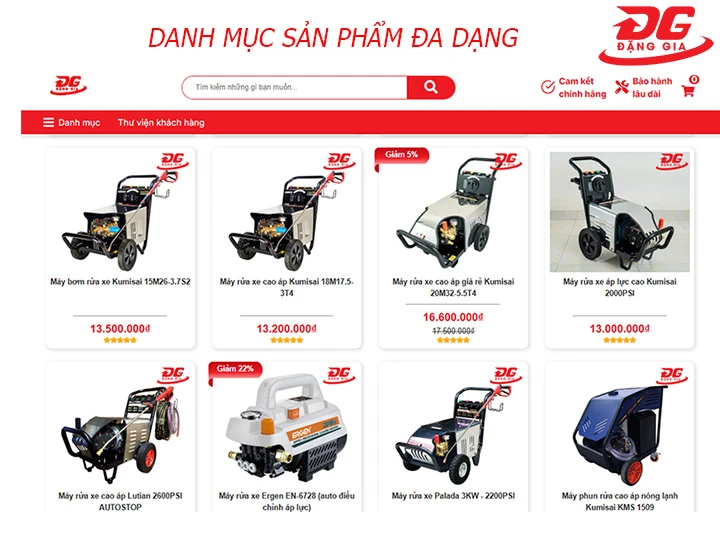máy rửa xe cao áp chính hãng