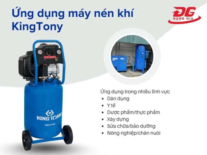 máy nén khí kingtony ứng dụng trong nhiều lĩnh vực