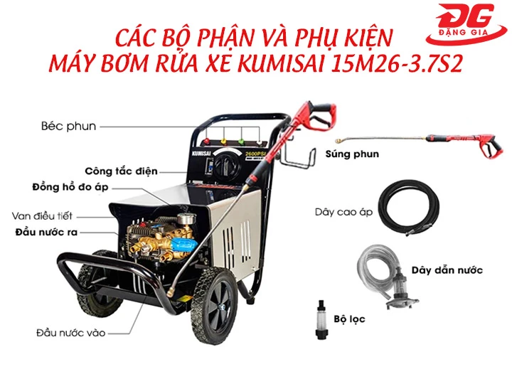 máy bơm rửa xe Kumisai 15M26-3.7S2