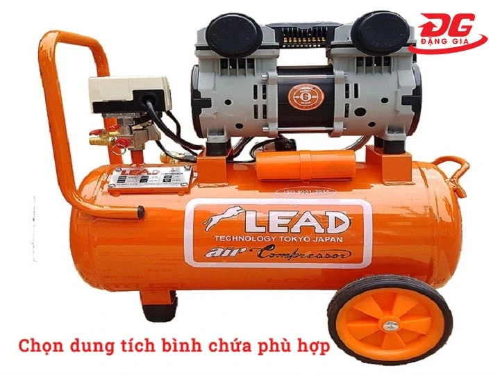 chọn dung tích bình chứa máy nén khí không dầu