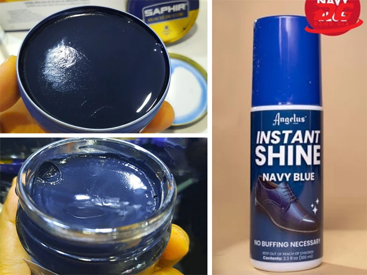 3 loại xi đánh giày màu xanh theo chất xi