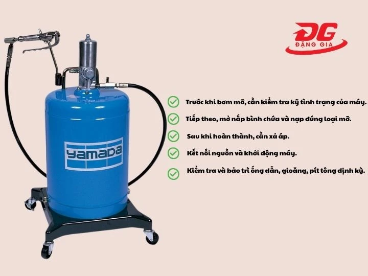 Cách sử dụng máy bơm mỡ Yamada