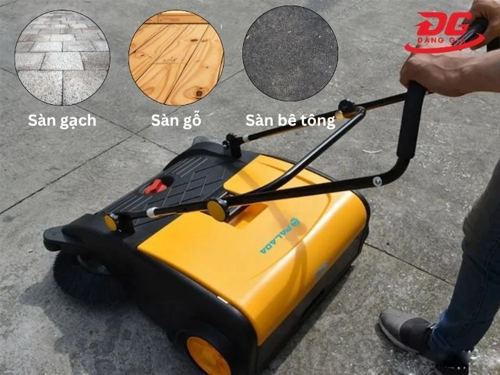 Sử dụng xe quét rác Palada trên nhiều bề mặt