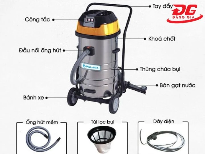 cấu tạo của máy hút bụi công nghiệp