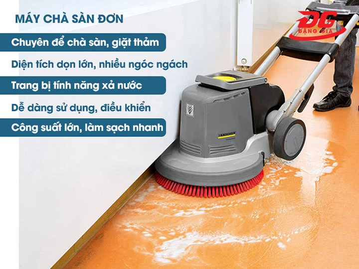máy chà sàn đơn làm sạch mọi ngóc ngách
