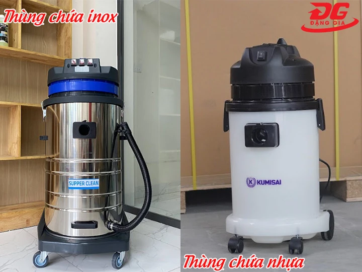 Chất liệu thùng chứa máy hút bụi công nghiệp