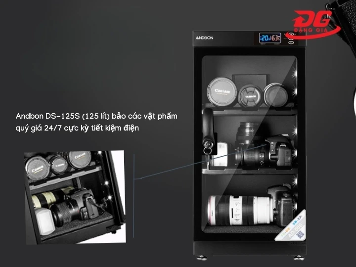 Tủ chống ẩm Andbon DS-125S sử dụng không sợ tốn điện