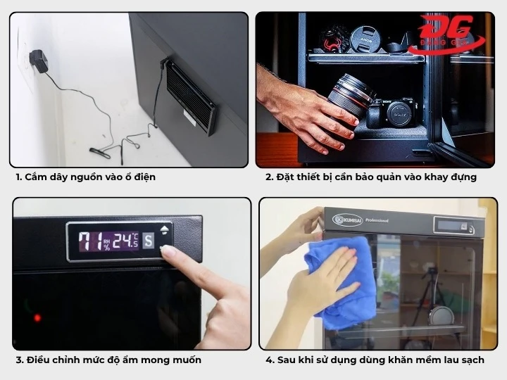 Sử dụng tủ chống ẩm NC-50S Gold Plus 50 lít đúng cách