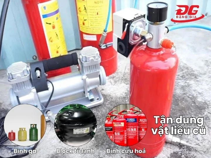 Tận dụng vật liệu liệu cũ để chế máy nén khí