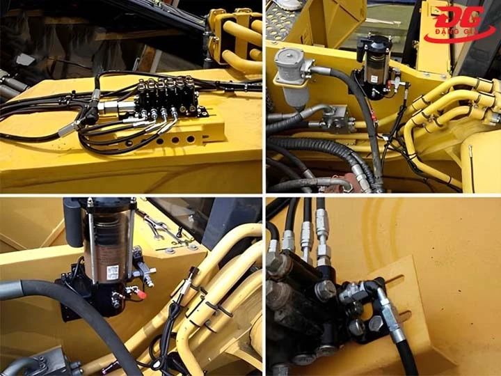 vị trí cần bơm mỡ trên máy xúc