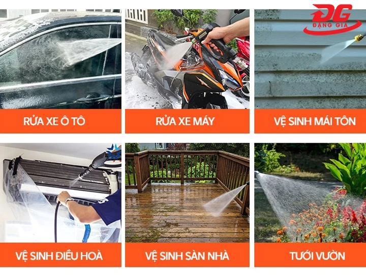 Ứng dụng máy rửa xe gia đình Kumisai KMS Q8