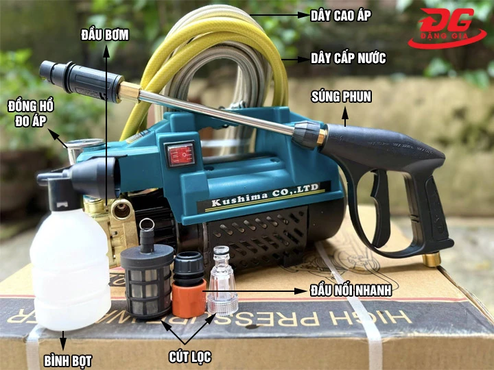Cấu tạo máy rửa xe Kushima